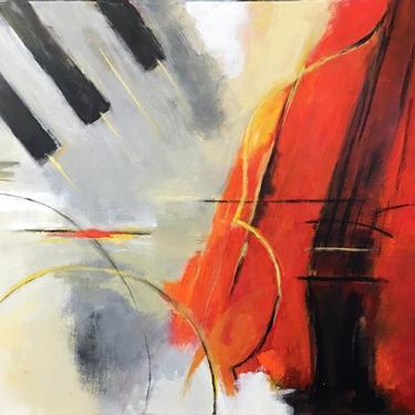 "Jazz Trio", Mixed Media on Canvas by Shahen Zarookian