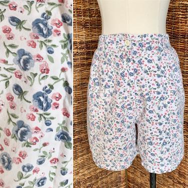 Vintage Shorts, Floral, High Waist, Pockets, Size M 