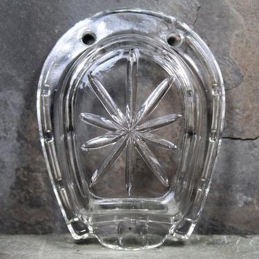 Glass Horseshoe Small Ashtray - Avon Glass Trinket Dish - Horse Lover's Soap Dish | FREE SHIPPING 