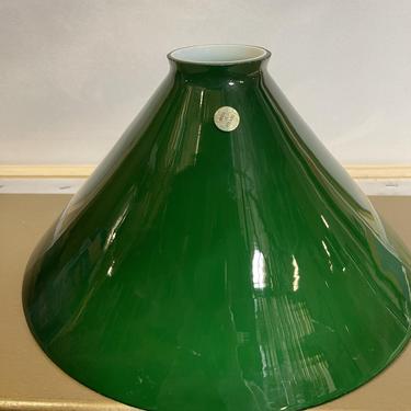 Vintage Green Glass lamp shade made in Poland 