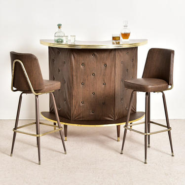 Vintage Bar with 2 Stools 