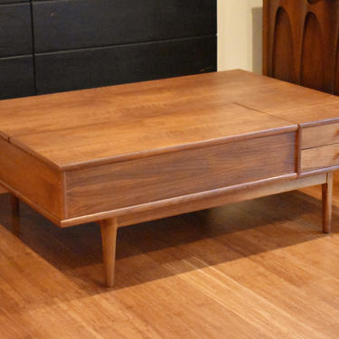 Newly-restored Drexel Declaration walnut coffee table 