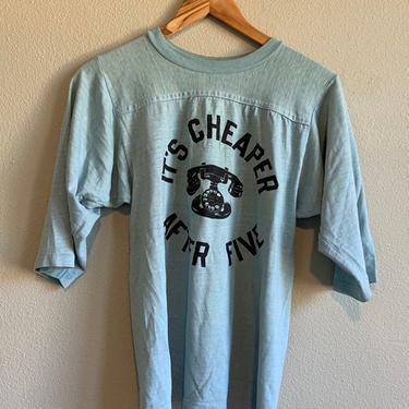 Vintage 70s 80s Collegiate Pacific &amp;quot;It's Cheaper After Five&amp;quot; Jersey Tshirt 