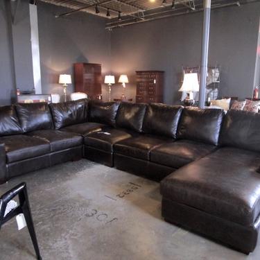 HICKORY CHAIR SECTIONAL IN DARK ESPRESSO LEATHER
