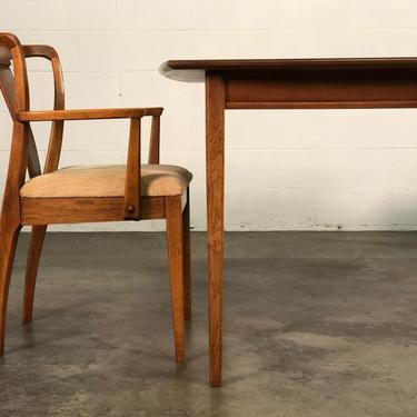 Mid-Century Danish Modern Dining Table With 2-Extensions &amp; 6-Chairs 