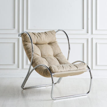 Italian Chrome Accent Chair