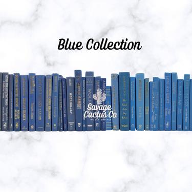 Blue Book Stacks for Home Decor, Staging, Office, Library, Designer Books, Bookshelves, Props, Wedding | Navy, Royal, Light, Medium, Sky 
