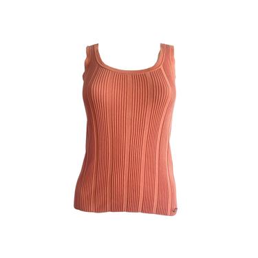 Chanel Coral Ribbed Tank Top