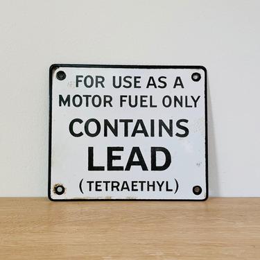 Vintage Gas Pump Sign Contains Lead Sign Small Porcelain Sign 