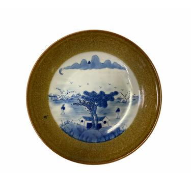 Chinese Blue White Oriental Scenery Theme Porcelain Charger Plate ws1791E 