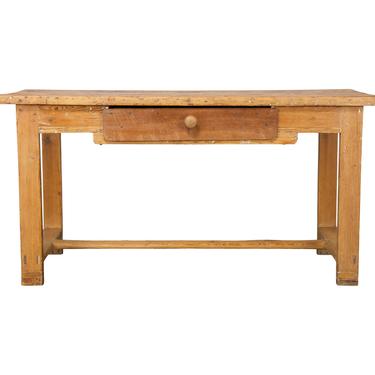 19th Century Rustic Country French Farmhouse Pine Low Kitchen Table 