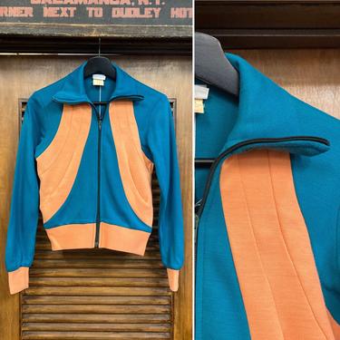 Vintage 1970’s Two-Tone Glam Rare Design Track Top Jacket, 70’s Tracksuit, 70’s Jacket, Vintage Athletic Top, Vintage Clothing 