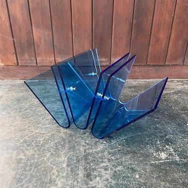 Artist Studio Magazine Rack in Blue Plexiglass 