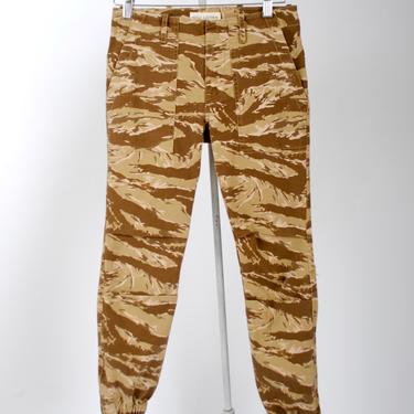 Cropped French Military Pant - Khaki Tiger Camo