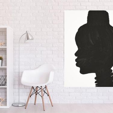 New B/W Faces LARGE 24&amp;quot;x36&amp;quot; Canvas Painting Abstract Minimalist Art Modern Original Artwork Commission Artby ArtbyDinaD by Art