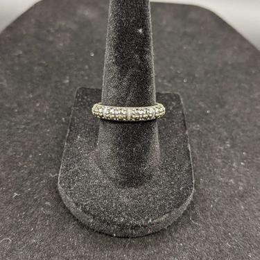 Sterling Silver & Marcasite Encrusted Size 8 Ring