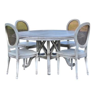 Shabby Chic Round Dining Table with Four Chairs 