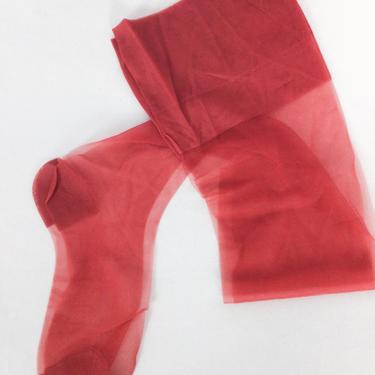 Vintage 50s Stockings | Vintage red seamless hosiery | 1950s Kayser dead stock stockings 