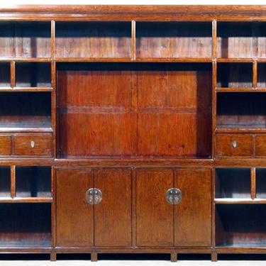 Two-Section Entertainment Cabinet with Shelves 