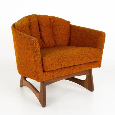 Adrian Pearsall for Craft Associates Mid Century Walnut Barrel Lounge Chair - mcm 