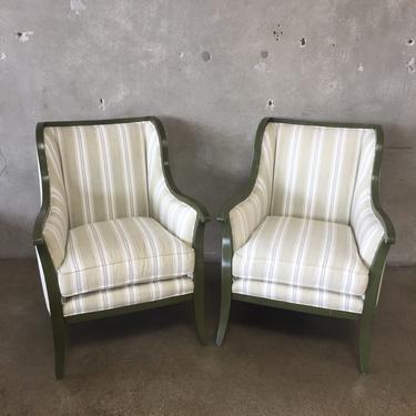 Pair of Crate &amp; Barrel Hardwood Framed Chairs