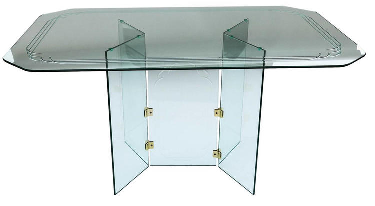 Pace Collection Style Glass Dining Table 