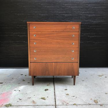 Vintage Walnut Trimline Dresser by Bassett 