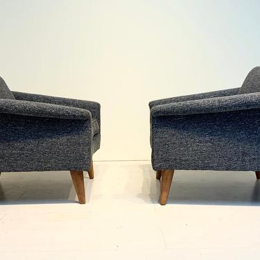 Mid-Century Modern Adrian Perarsall Style Club Chairs - A Pair 