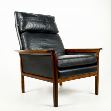 Leather + Rosewood Chair from Norway