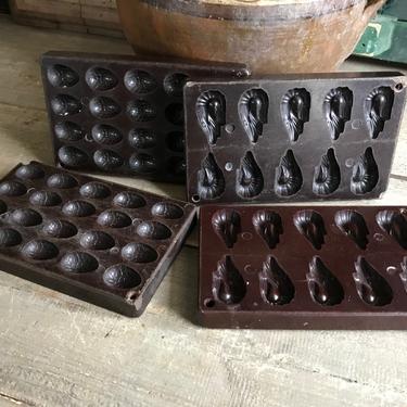 Belgian Chocolate Molds, Bakelite, Chocolatiers, Egg and Shrimp Confectionary Mould, French Cuisine 