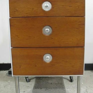 RAYMOND LOEWY HILL-ROM MEDICAL ROLLING CABINET mid century industrial nightstand