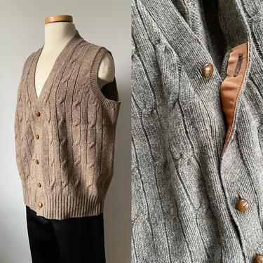 Cable knit Wool Sweater Vest 