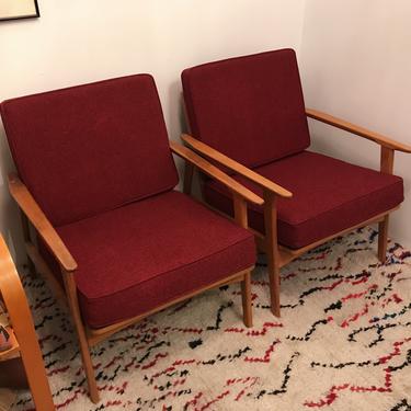 Pair of vintage mid century armchairs