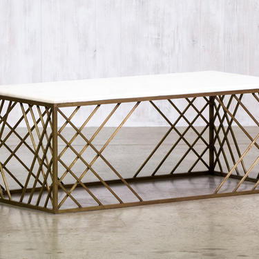 Marble &#038; Brass Coffee Table