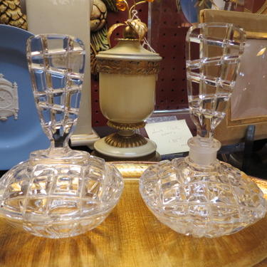 Vintage MCM glass perfume and covered dish