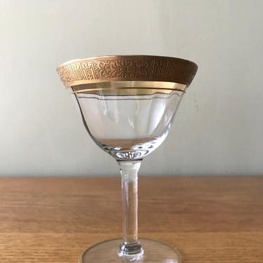 Tiffin Gold Rimmed Champagne Glass 