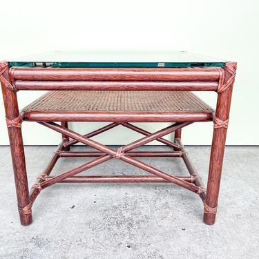 McGuire Rattan and Cane Coffee Table
