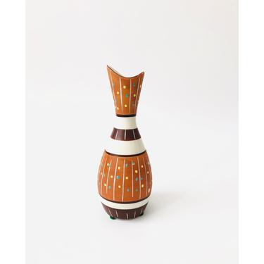 Mid Century Dotted Pottery Vase 