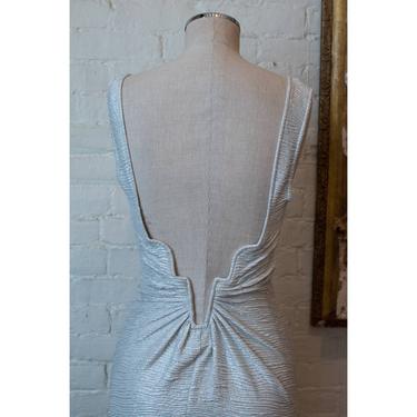 1990’s | La Perla | Vintage Silver Metallic Mini Dress 