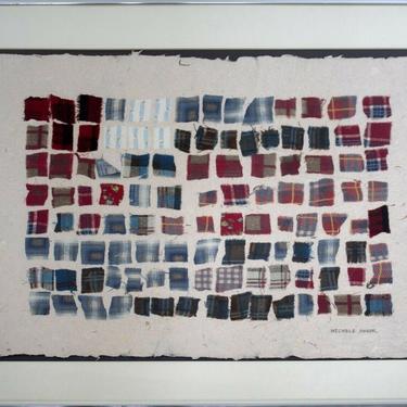 Michele Oka Doner Fabric Collage on Hand Made Paper 
