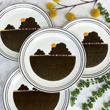 Vintage Dinner Plate Set Retro 1970s Royal Doulton + Lambethware + Prairie Pattern + LS 1031 + Made in England + Set of 4 + Kitchen Serving 