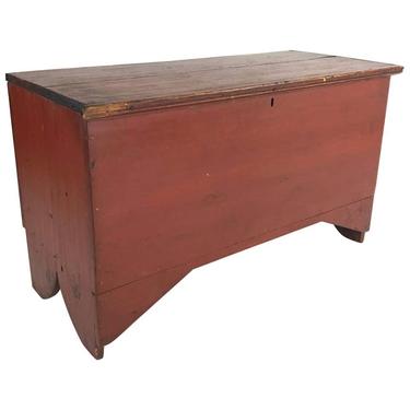 Small 19th Century American Red Painted Blanket Chest