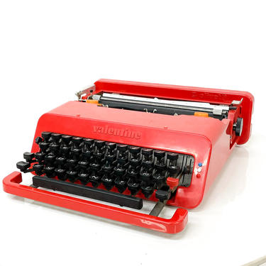 Vintage Olivetti RED Valentine Typewriter by Ettore Sottsass Memphis 