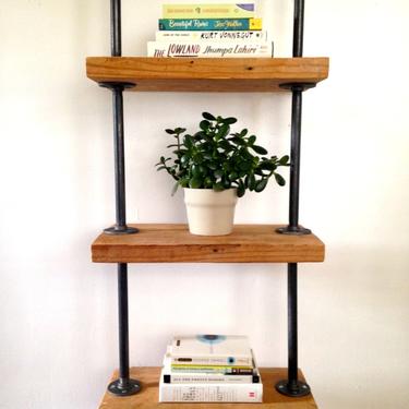 The &amp;quot;Mercer&amp;quot; Street Bookshelf - Reclaimed Wood Tall Bookshelf - Reclaimed Wood &amp; Pipe Shelf 