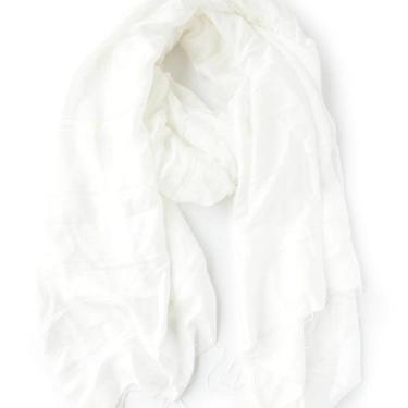 Nguyet Handwoven White Scarf by Fair Anita
