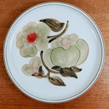 Vintage Denby Troubadour | Dinner Plate(s) | Hand Painted | Magnolia Flowers Leaves 