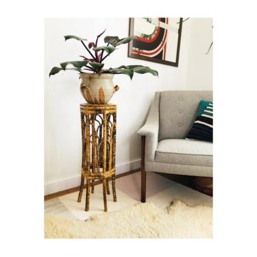 Tall Vintage Bamboo Plant Stand 