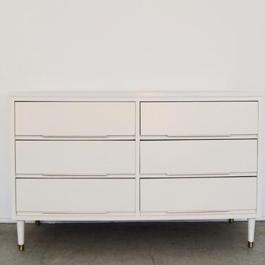 Gorgeous 1950's Mid-century Modern Hollywood Regency Dresser Refinished in White! 