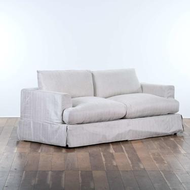 Contemporary Linen Sofa W Skirt  