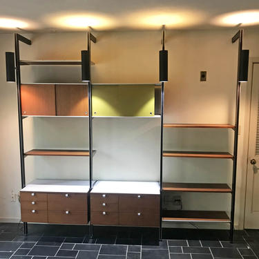 Mid-Century Modern Lighted George Nelson Css Herman Miller Wall Unit 